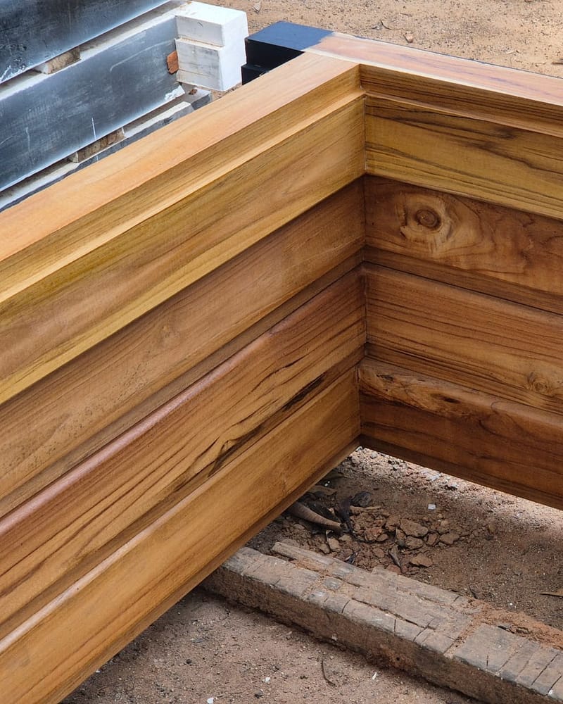 Seasoned teak frame joinery